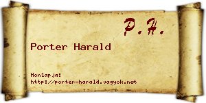 Porter Harald névjegykártya